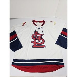 St Louis Cardinals Jersey Mens XL White Red Blue MLB Baseball Hockey Style Bally